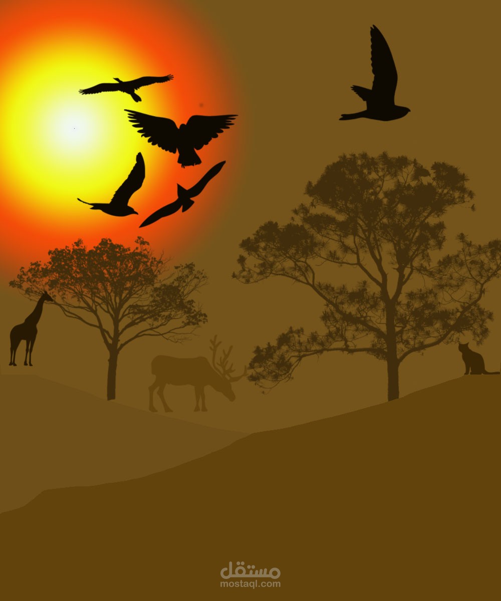 صنع مشهد صحراوي