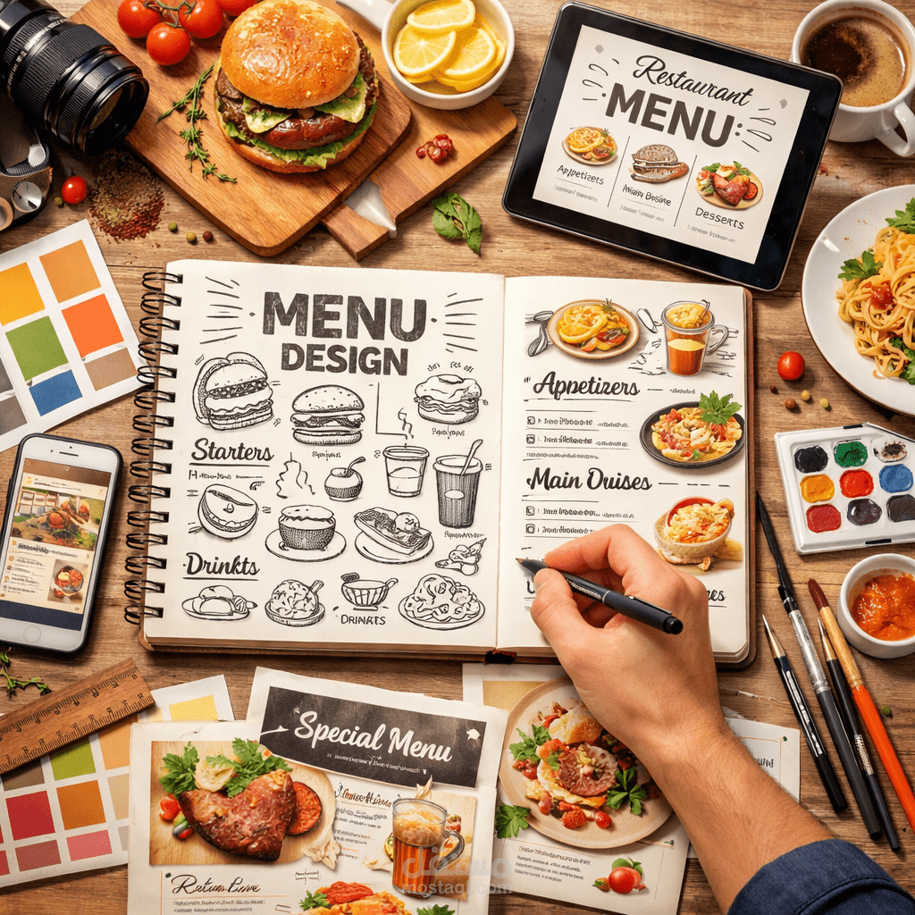 عمل منيو للمطاعم والكافيهات رائع ومميز باحترافية