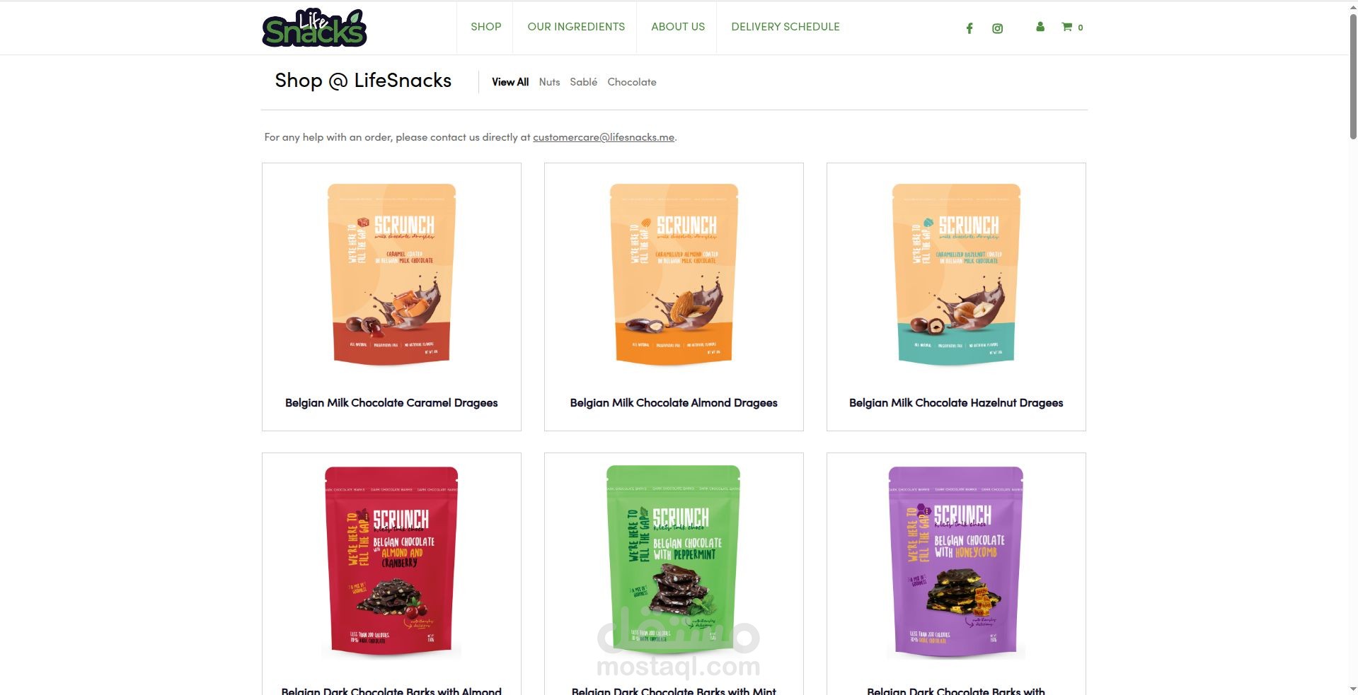 LifeSnacks - متجر إلكتروني متكامل مع بوابة الدفع و لوحة الإدارة