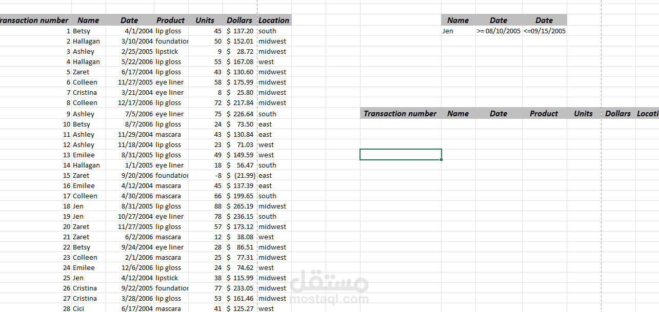 Excel Data
