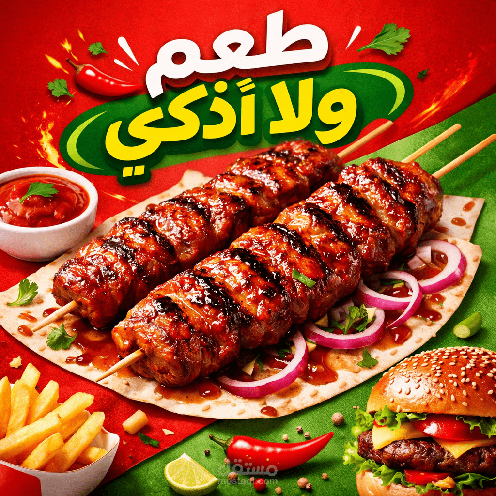 تصميم بوستات سوشال ميديا لمطعم