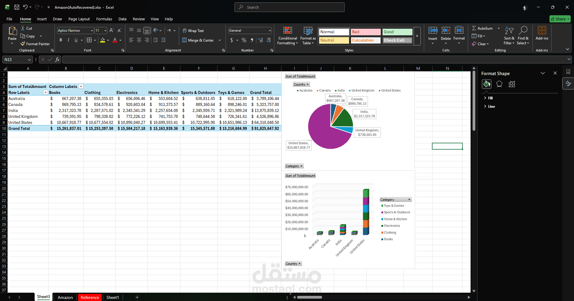 تصميم لوحة قياس مبيعات تفاعلية باستخدام Excel (Sales Dashboard)