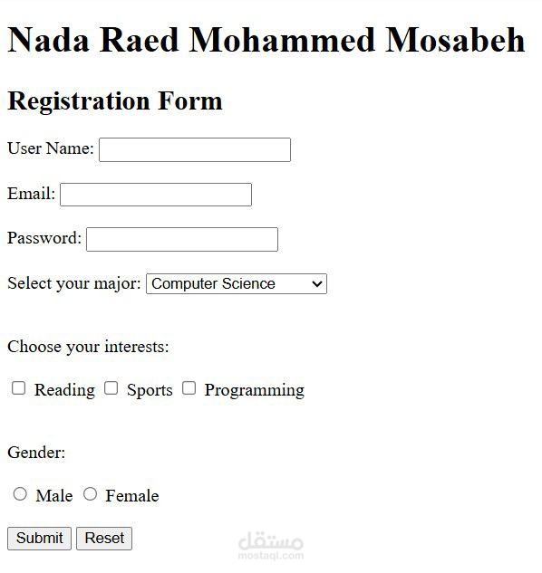 تصميم موقع ويب صفحة شخصية