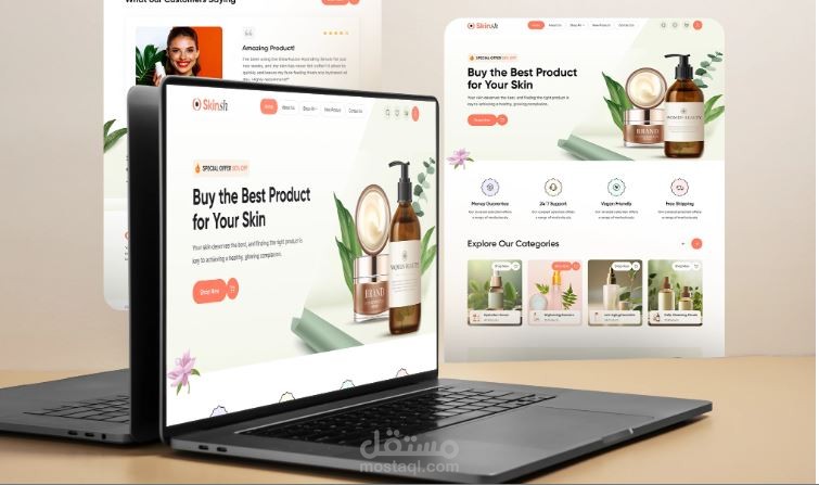 Beauty product landing page design