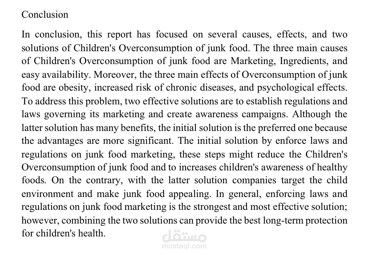 English Academic Article – Junk Food Overconsumption