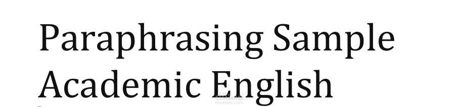 Academic Paraphrasing – English Text