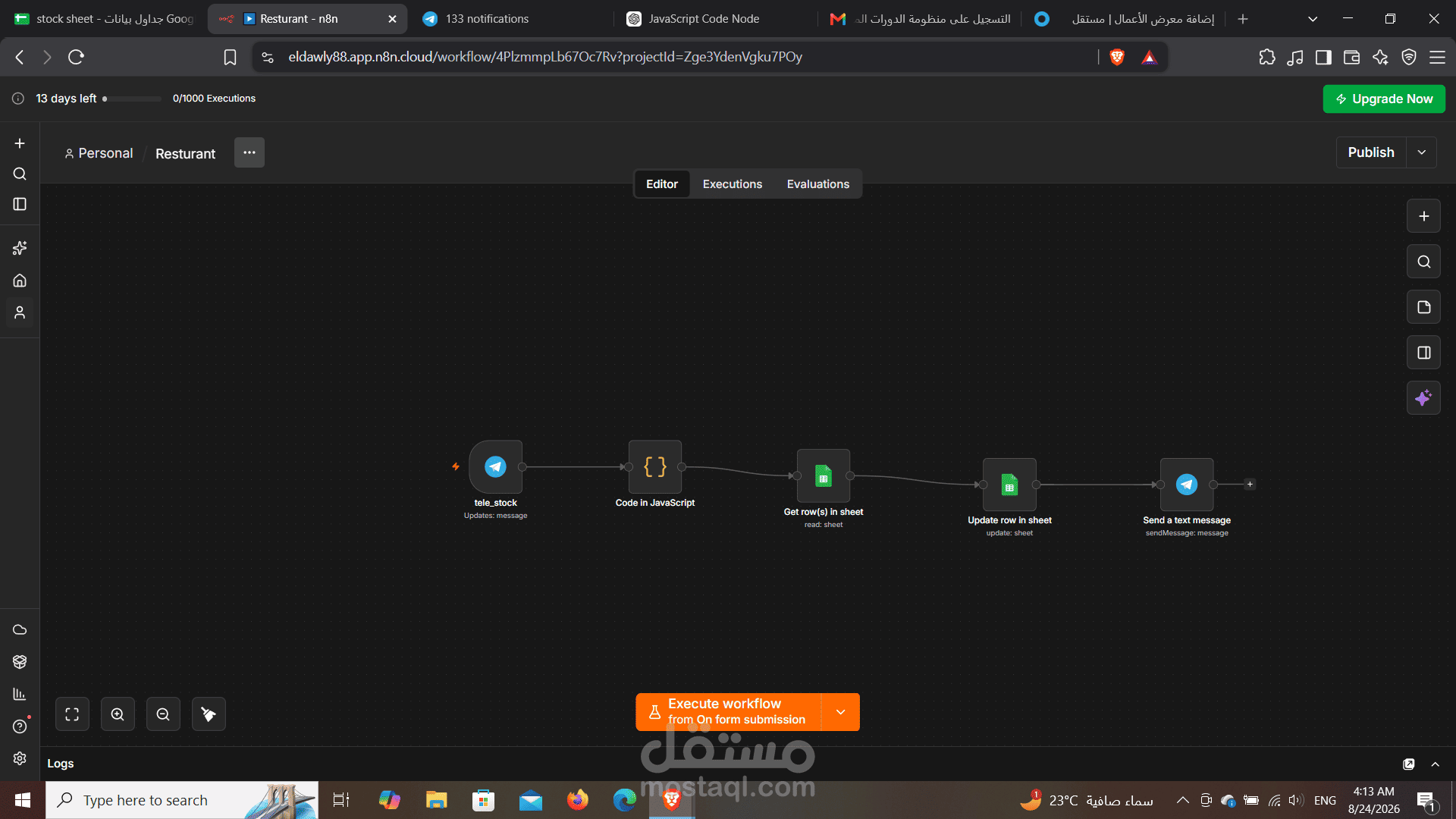 Telegram Inventory Management Automation