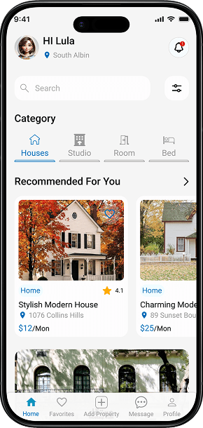 main screens for real state app