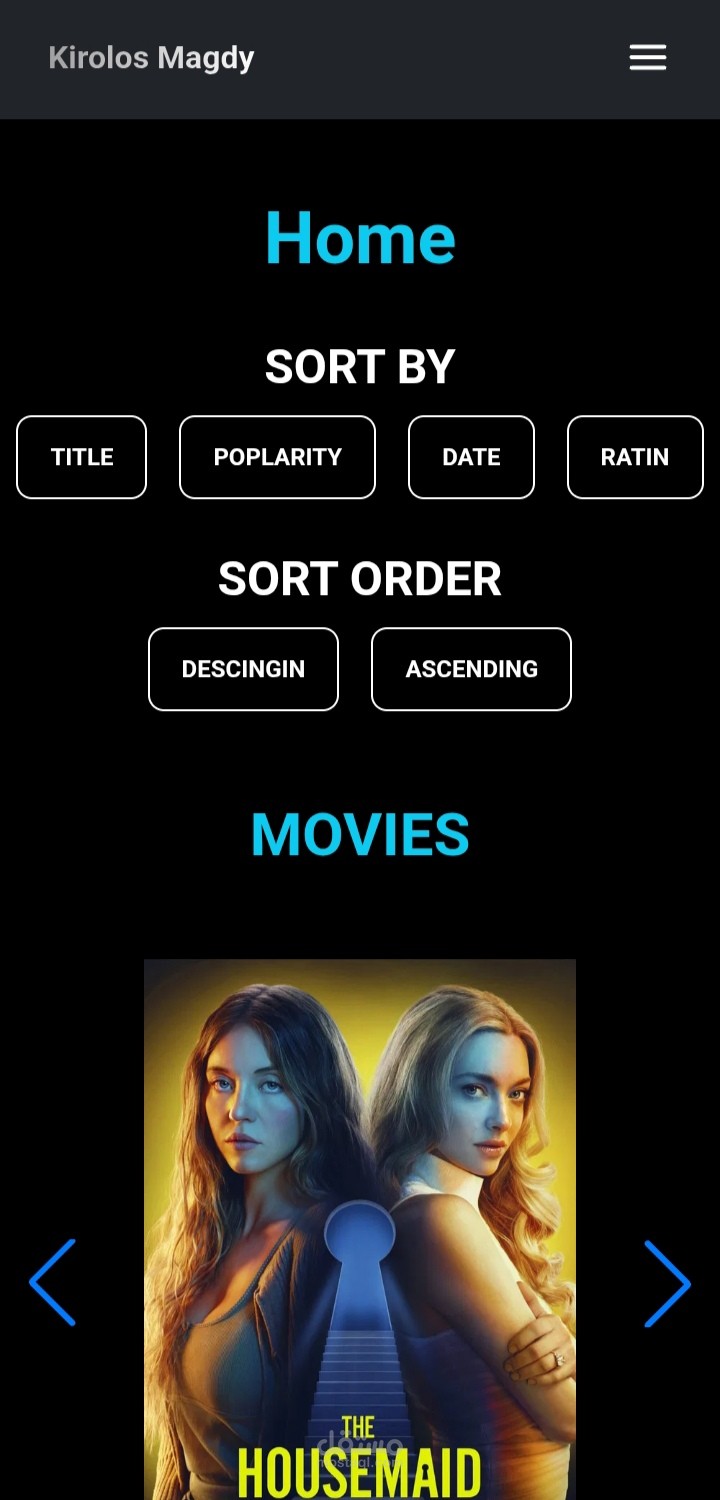 تصميم موقع الكتروني لعرض تفاصيل الأفلام والمسلسلات