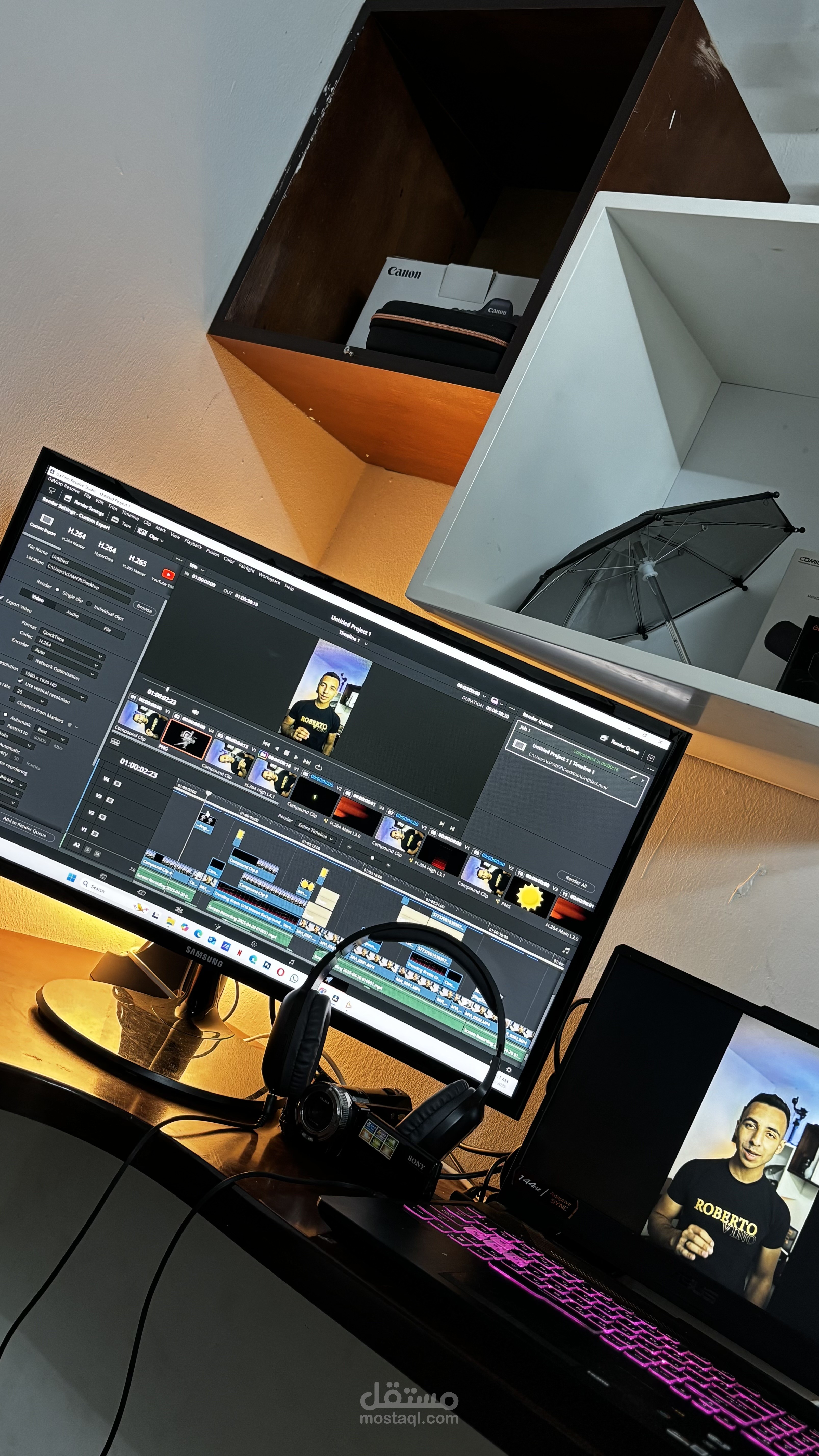 مونتاج لفيديو سوشل ميديا عن التصوير ?