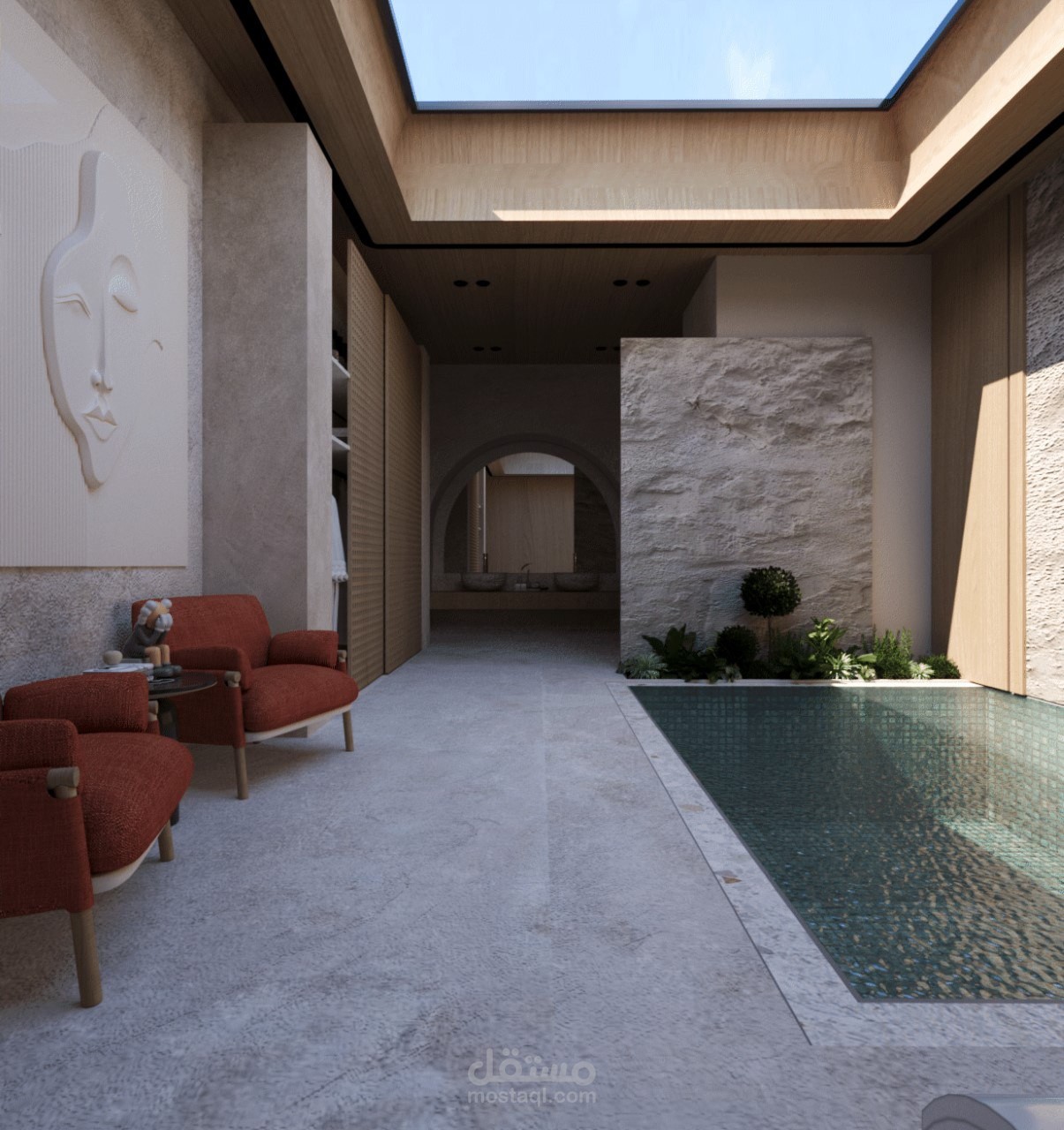 تصميم غرفة مسح داخلي صغير