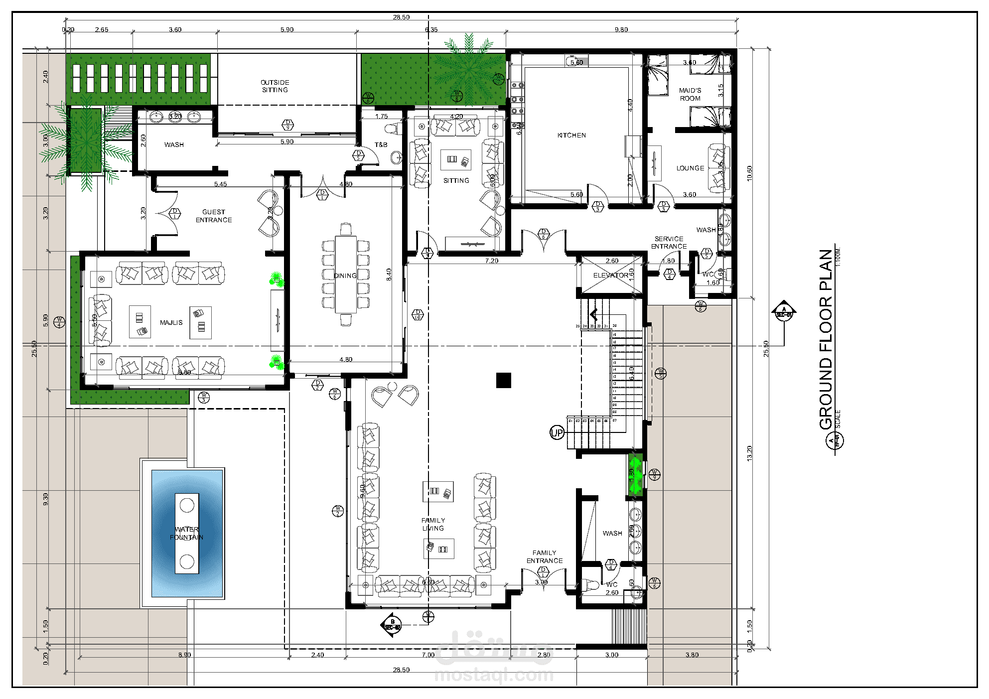 تصميم معماري فلا سكنية (د.نجوان بنت علي )