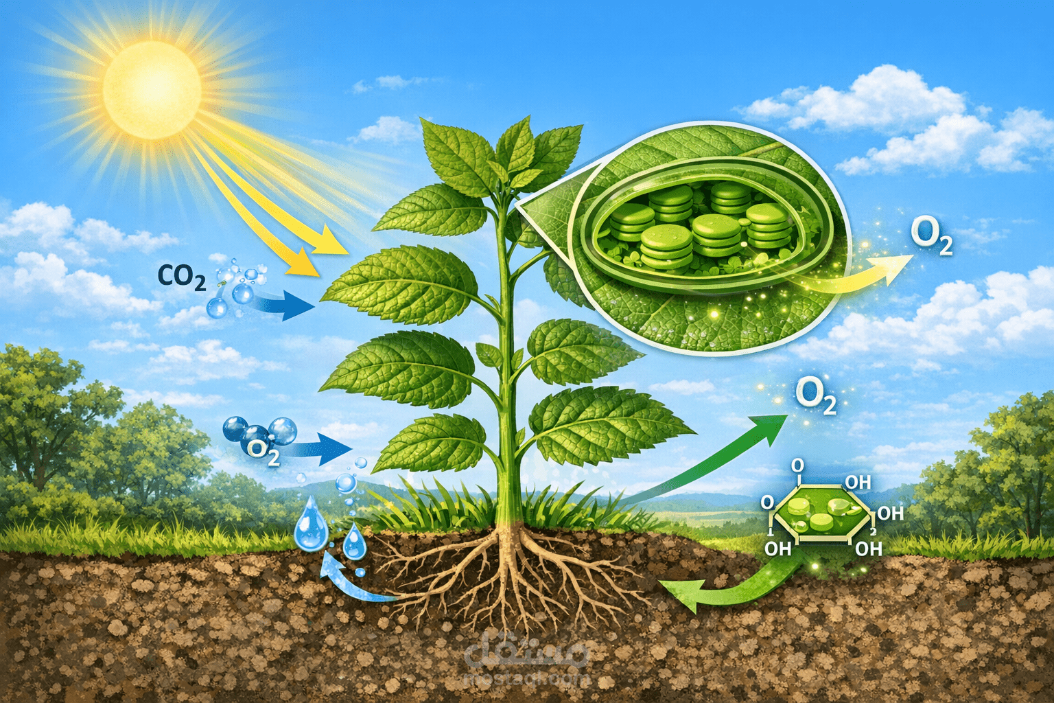 موضوع التركيب الضوئي بشكل مبسط
