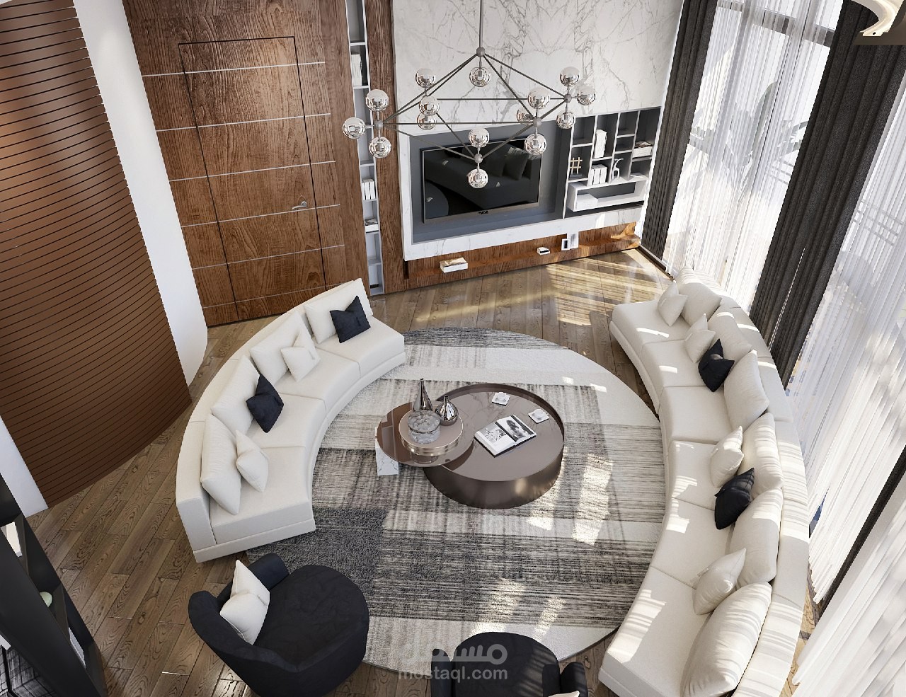 فراغ غرفة جلوس في برج بدمشق