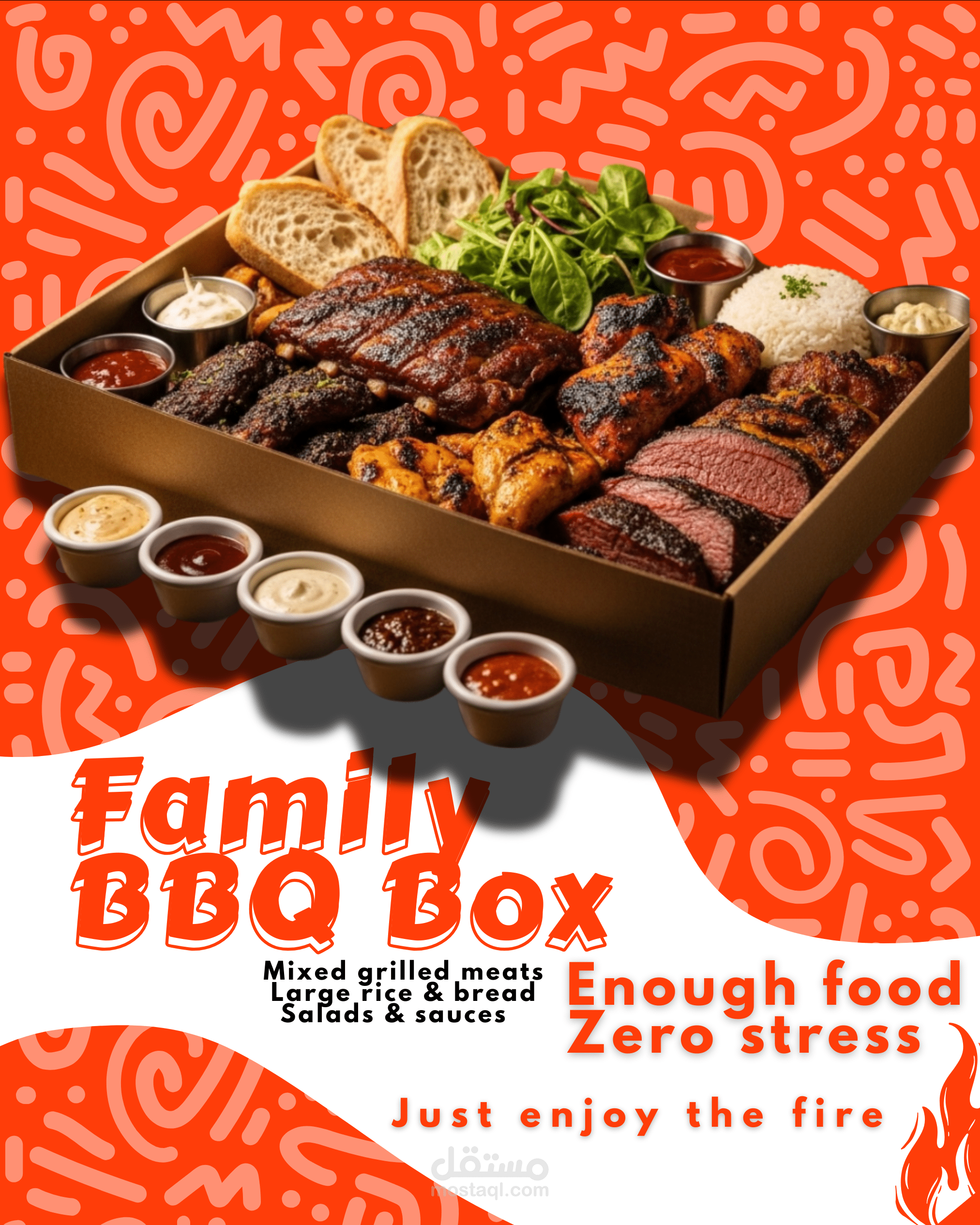 تصميم بوستات دعائية لمطعم BBQHOUSE