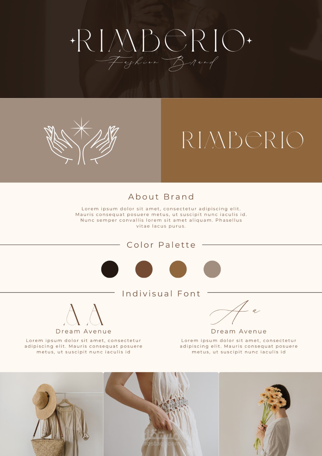 تصميم هوية بصرية متكاملة لعلامة أزياء فاخرة