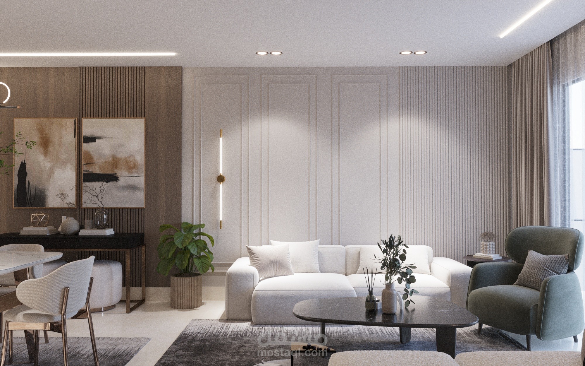 ريسبشن مودرن هادئ بلمسة فاخرة