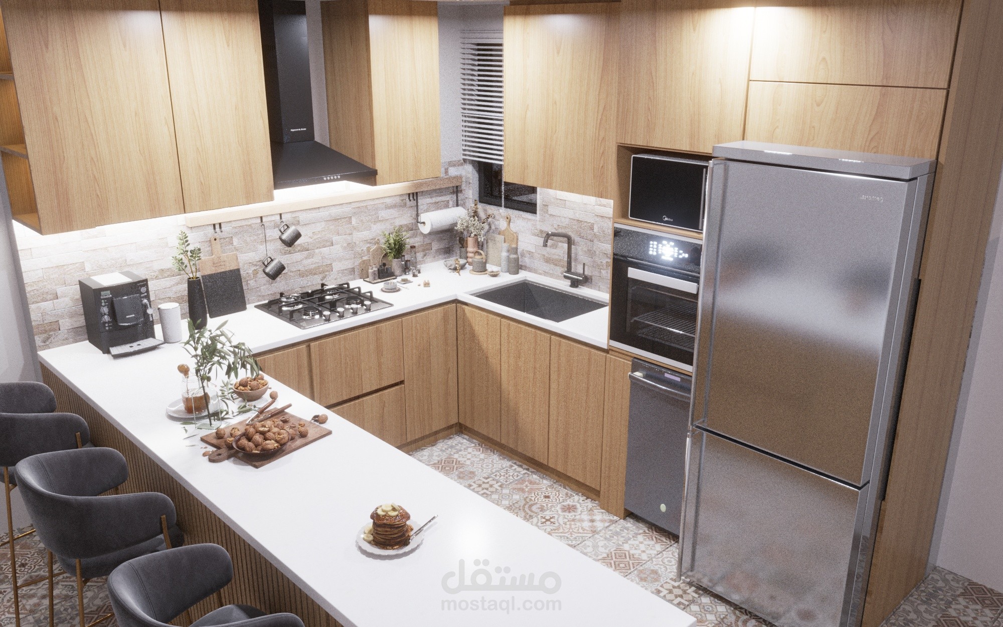 مطبخ أمريكان مفتوح