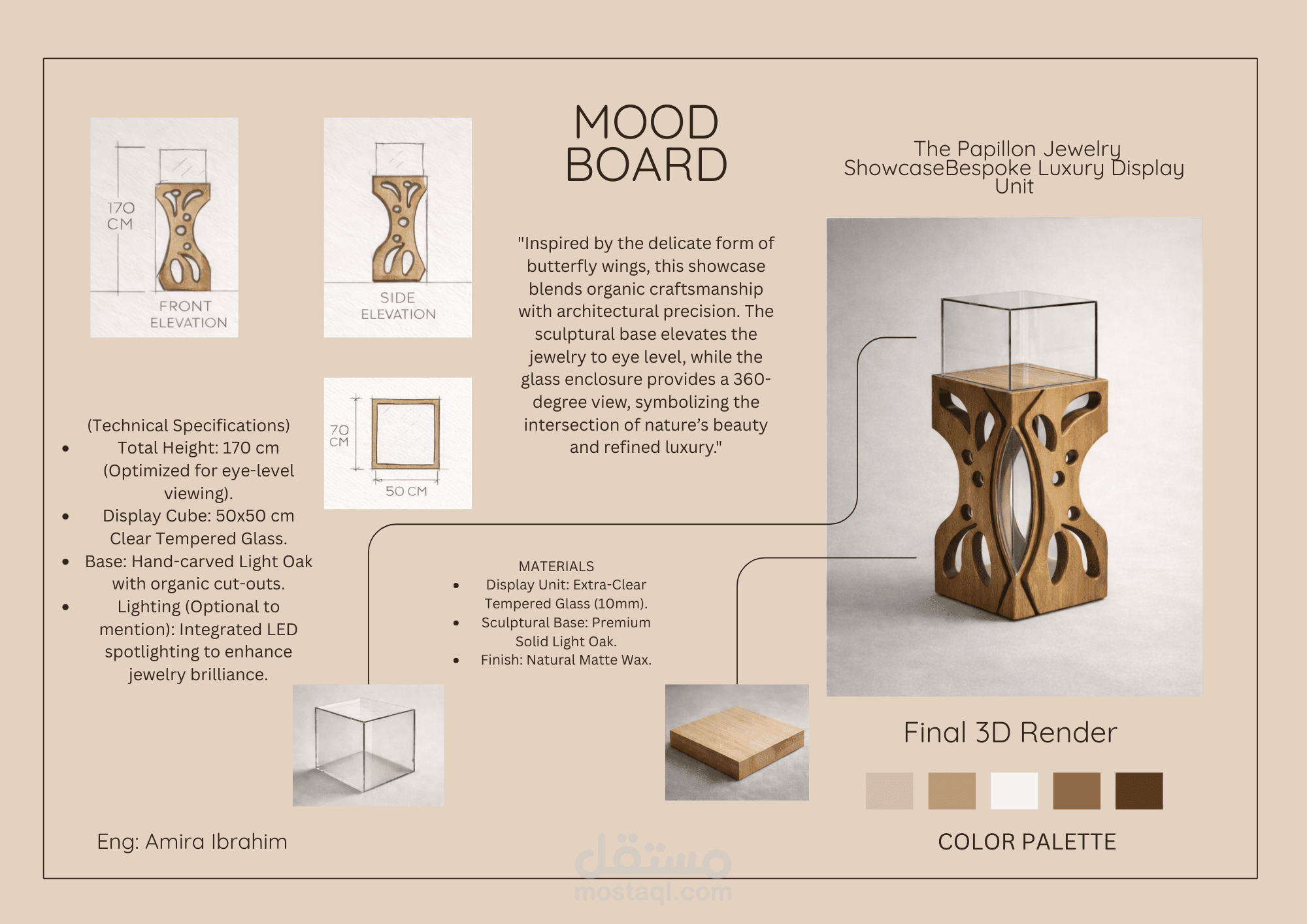تصميم وحدة عرض مجوهرات فاخرة مستوحاة من أجنحة الفراشات Luxury Jewelry Display Unit Design – Inspired by Butterfly Wings