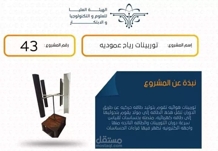 تصميم اولي لتوربينات الرياح العمودية