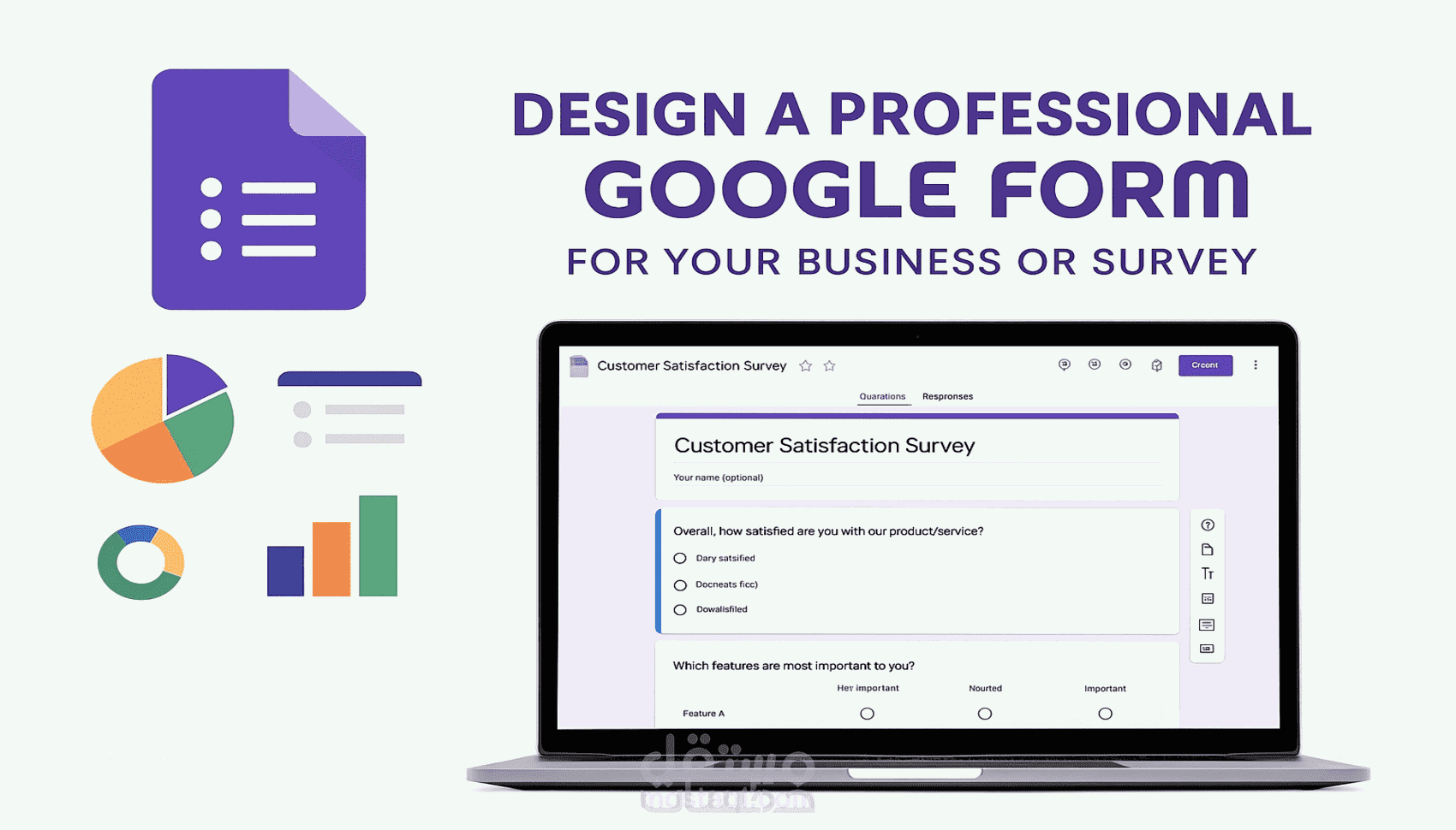 تصميم نماذج وإختبارات وإستبيانات إلكترونية على Google Forms