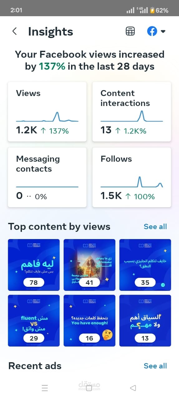 Facebook Page Performance Growth – Insights