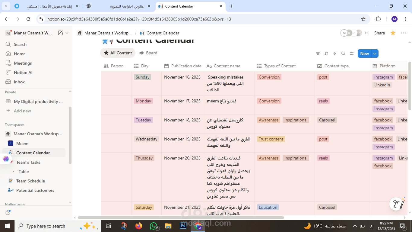 Content Calenda