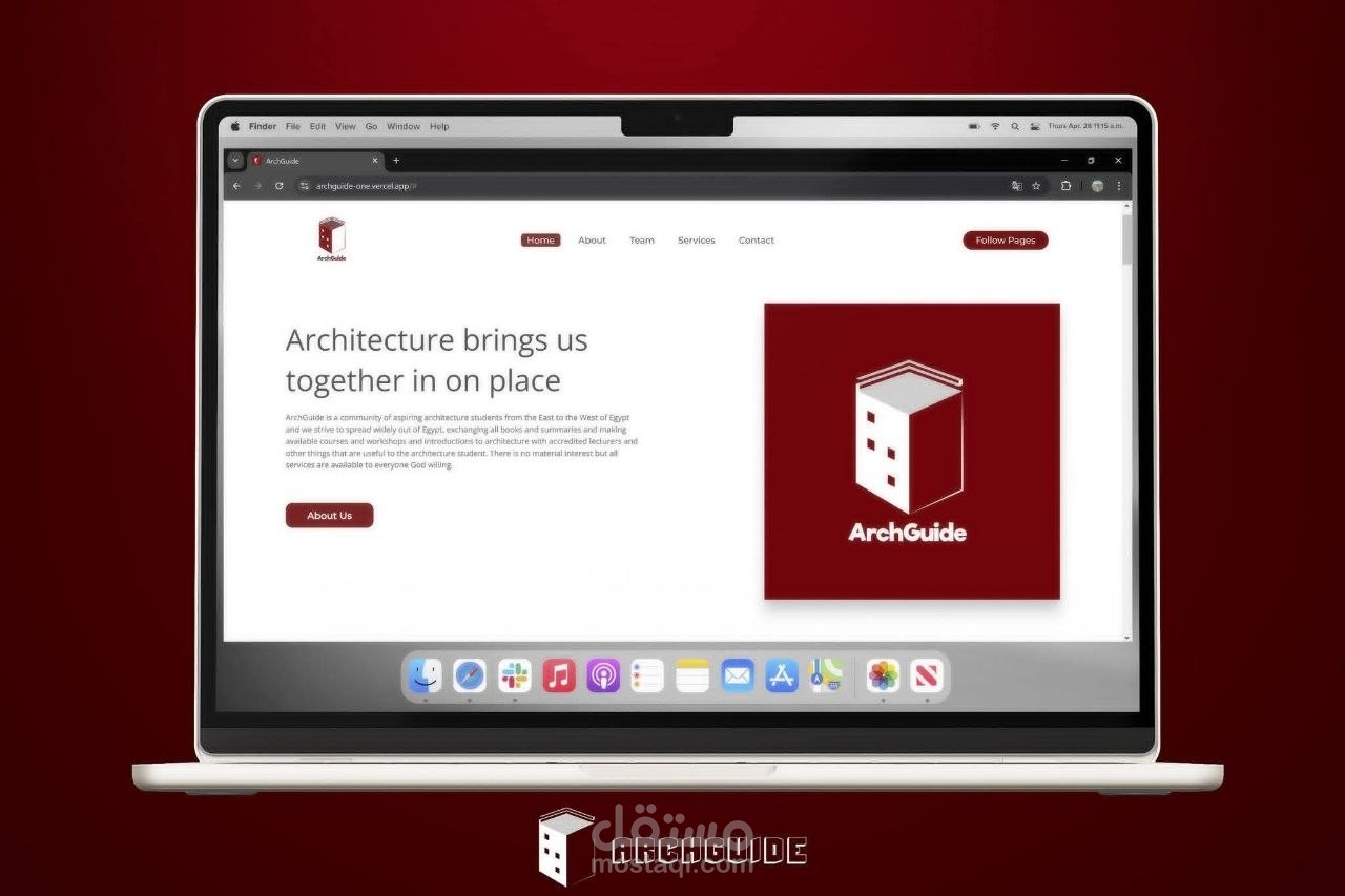 تصميم وتطوير موقع "ArchGuide" التعريفي - واجهة عصرية متجاوبة بالكامل