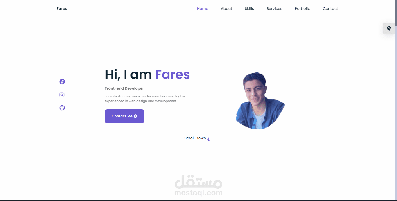 تصميم موقع ويب portfolio متجاوب علي جميع الاجهزة