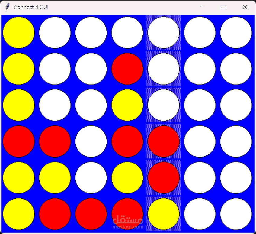 تصميم لعبة Connect 4 بخوارزمية Minimax والذكاء الاصطناعي باستخدام Python