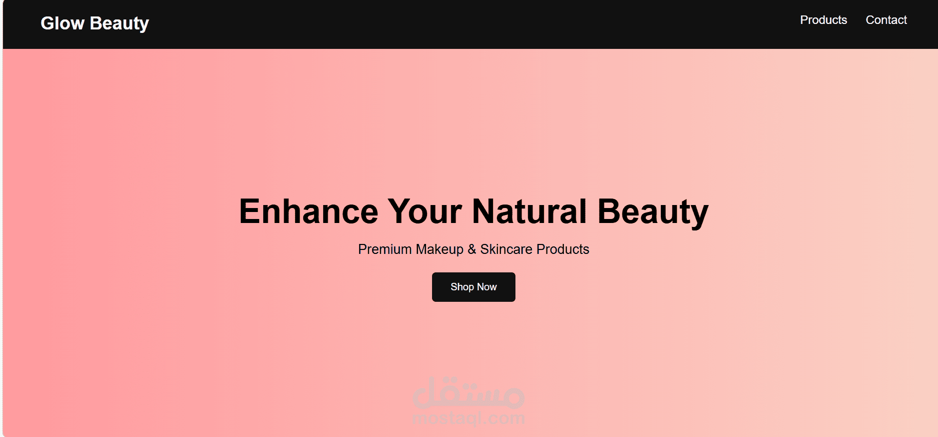تصميم موقع براند ميكب احترافي ومتجاوب باستخدام HTML و CSS و JavaScript