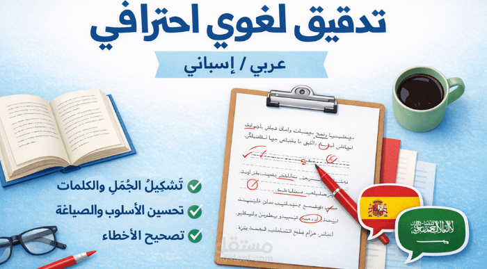 تدقيق لغوي للنصوص العربية والإسبانية مع تحسين الأسلوب