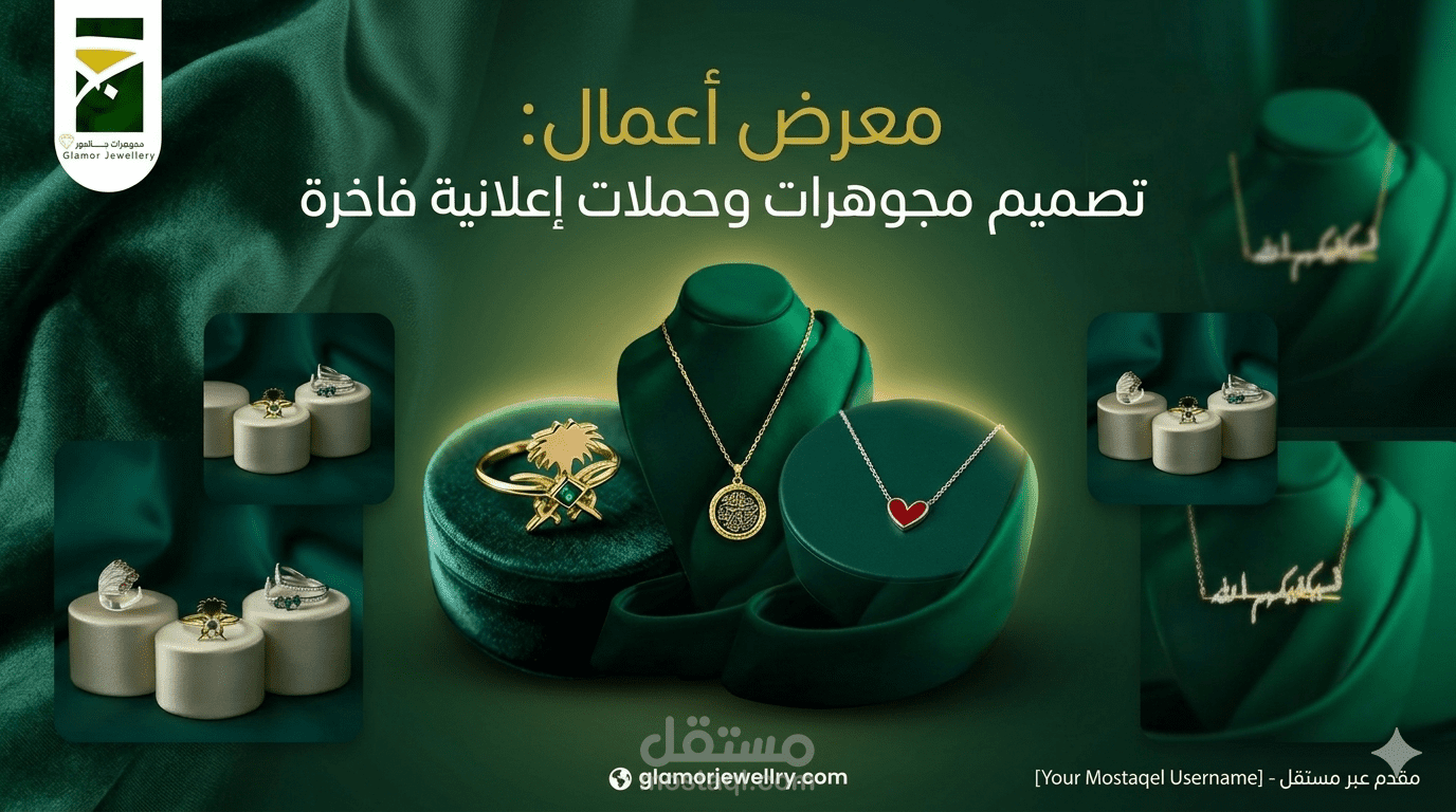 صناعة محتوى إبداعي وتسويقي لعلامة "Glamor Jewelry" للمجوهرات
