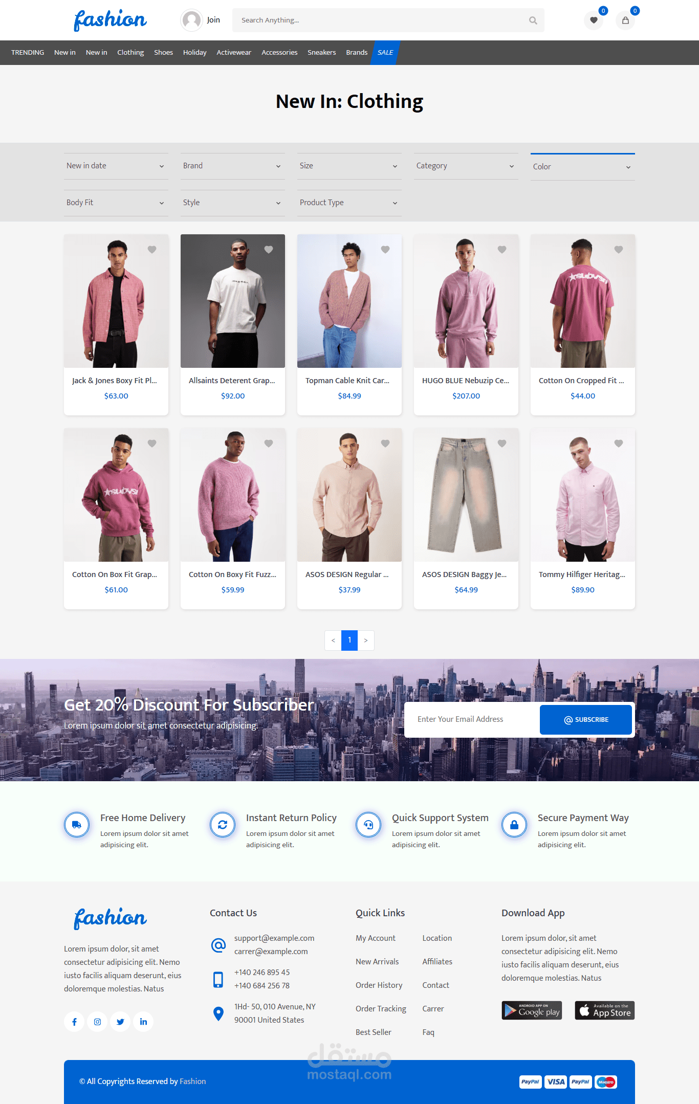 Fashion E-commerce / Clothing Category Page – React
