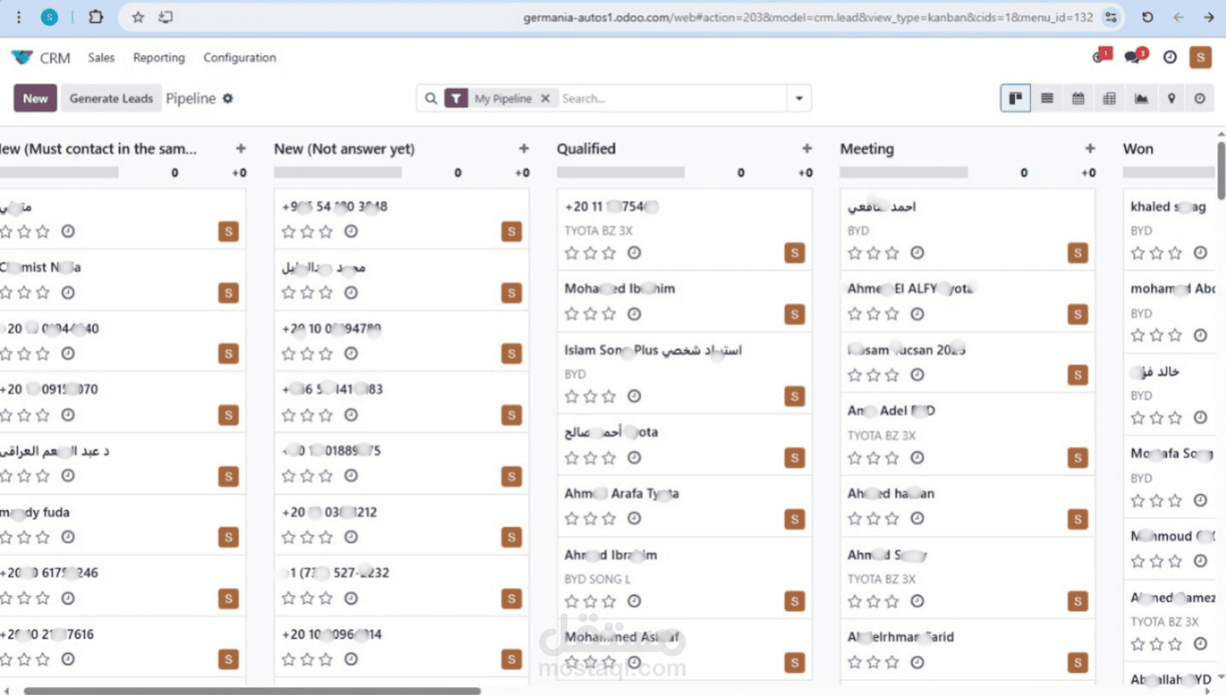 تنظيم دوره المبيعات ومتابعه العملاء المحتملين عبر الOdoo