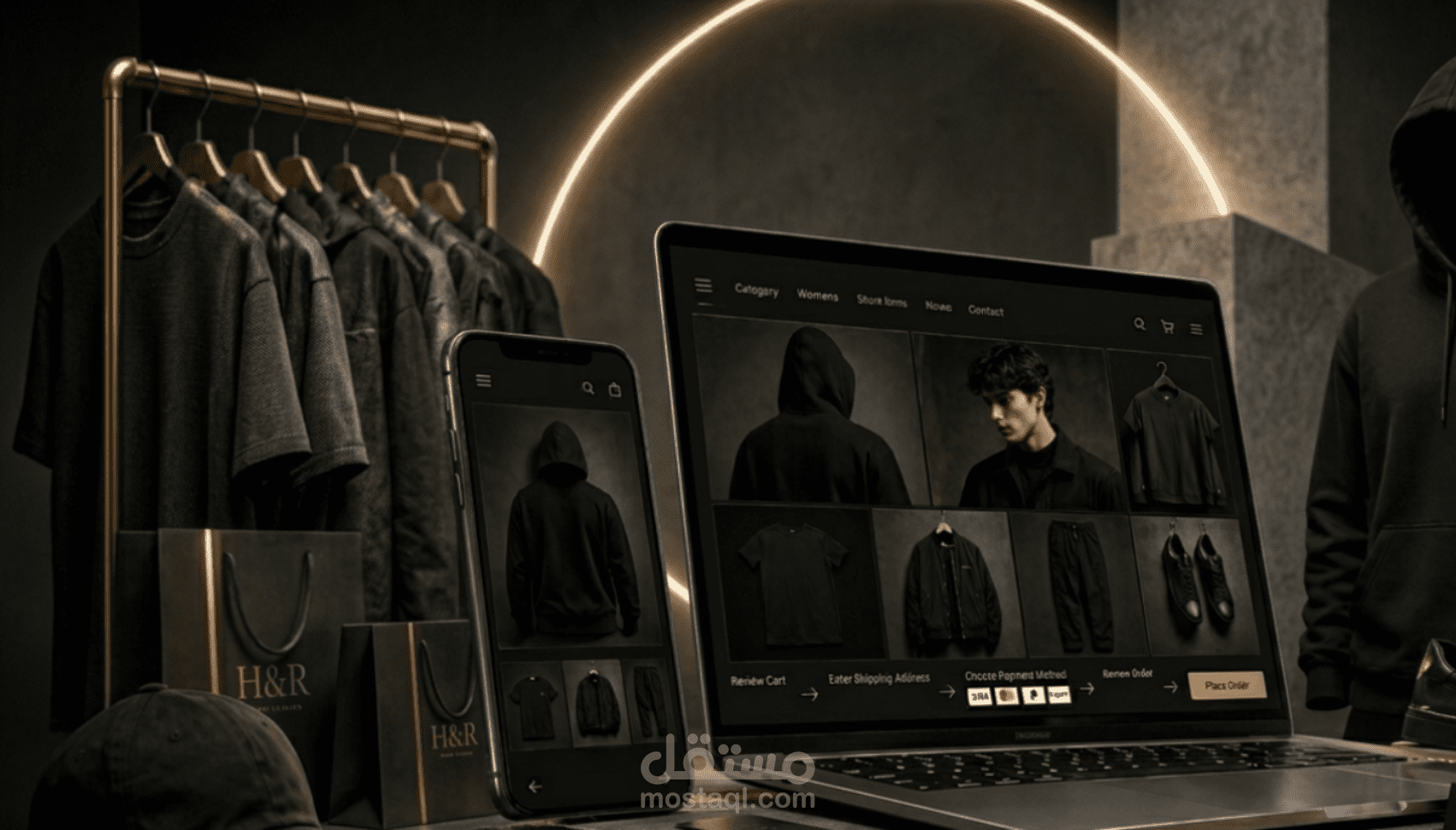 تصميم موقع Ecommerce بسيط لعرض منتجات الملابس بشكل جذاب