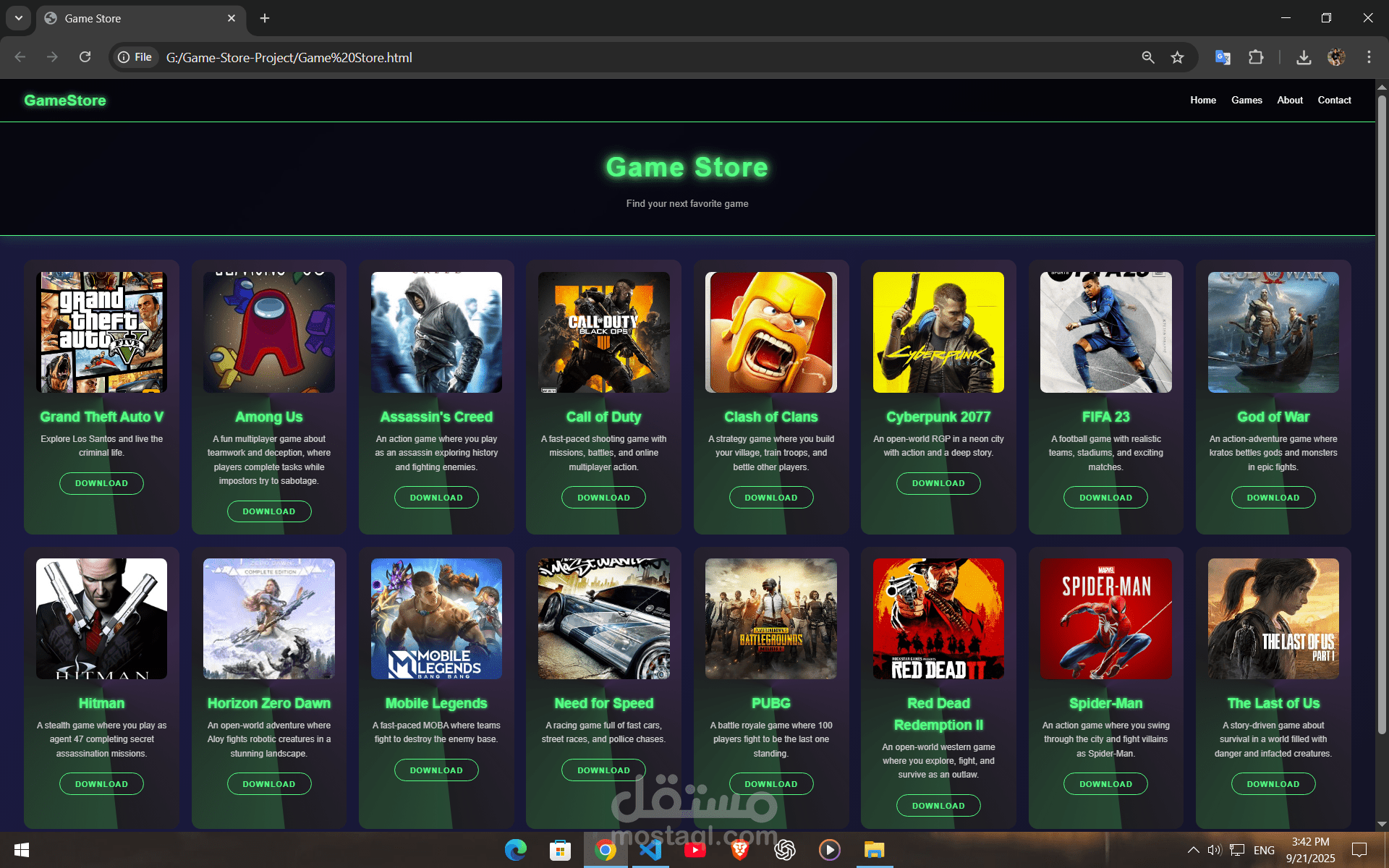Games store page