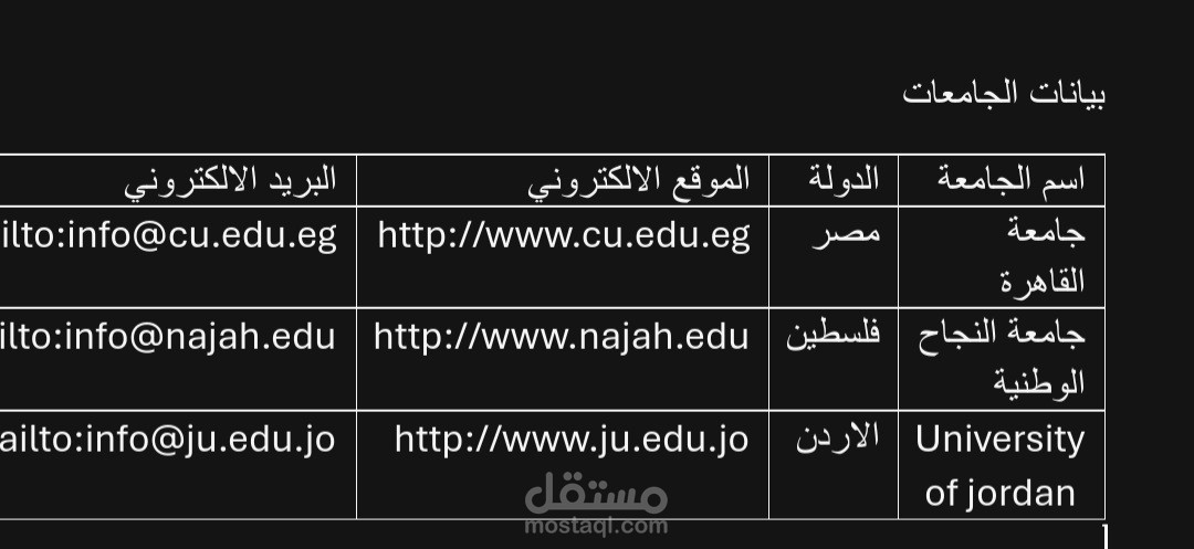 ادخال بينات