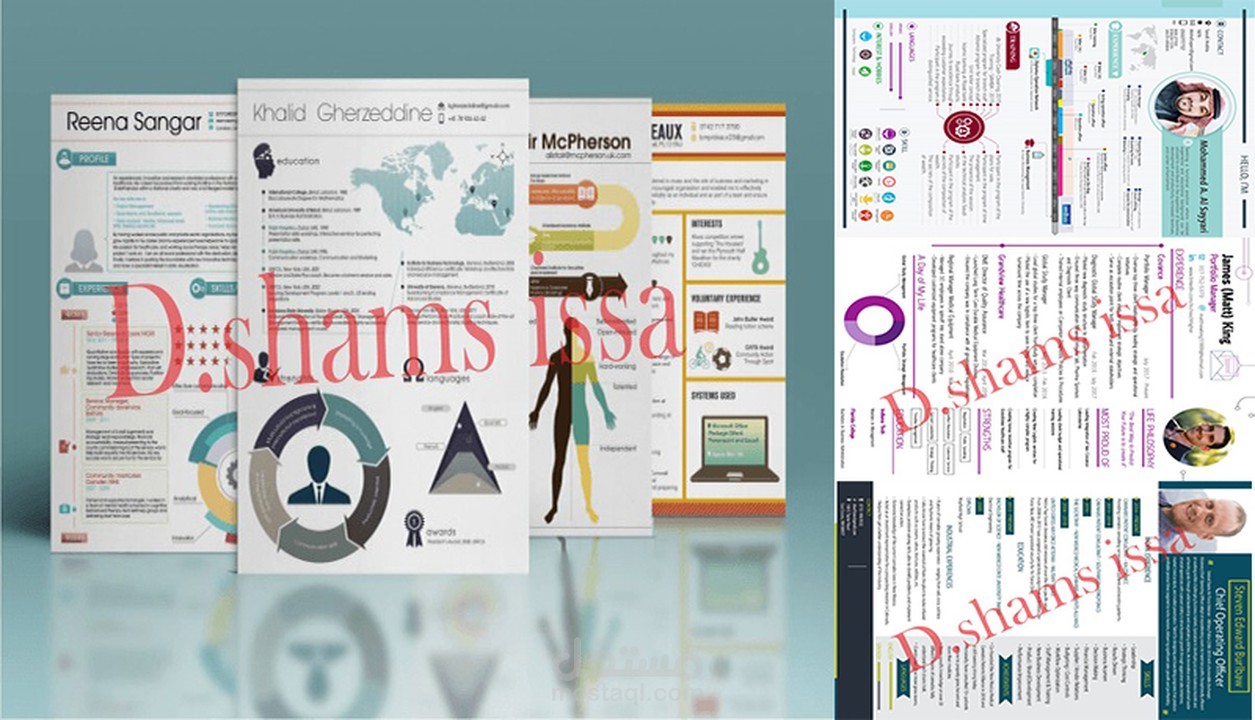 تصميم سيرة ذاتية انفوجرافيك