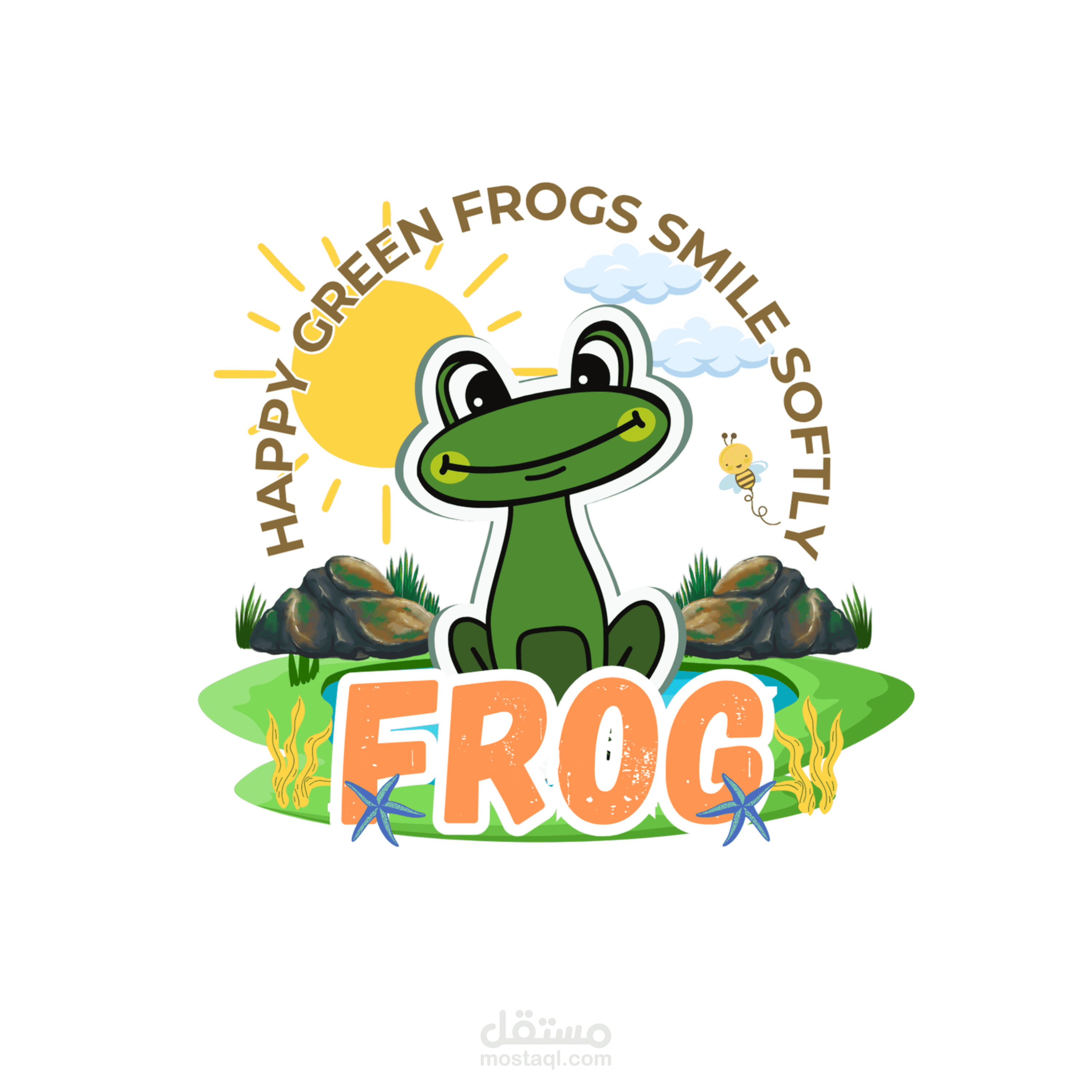 تصميم شعار كرتوني احترافي ومرح مناسب للأطفال والبراندات الإبداعية