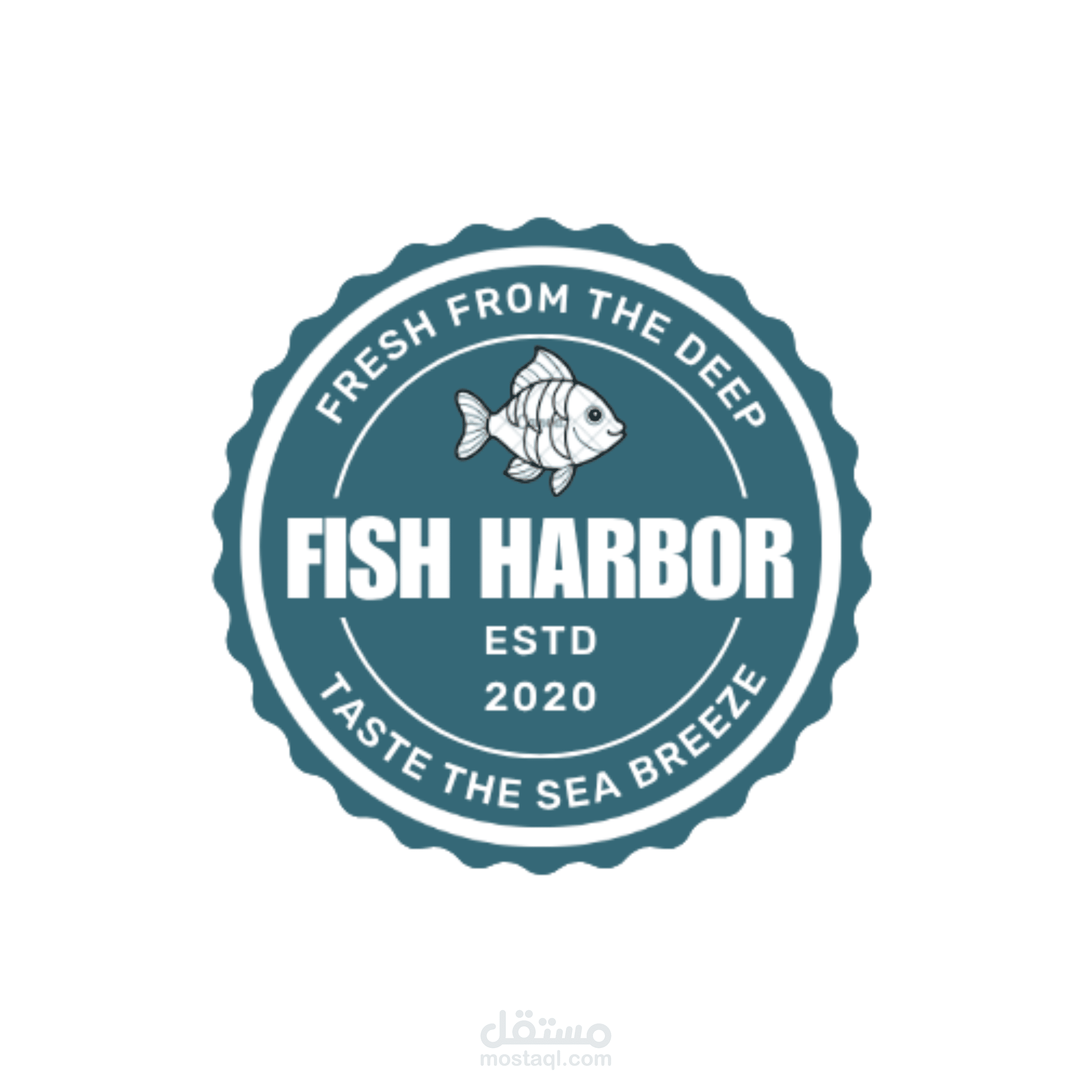 تصميم هوية بصرية وشعار احترافي لمطعم مأكولات بحرية (Fish Harbor)