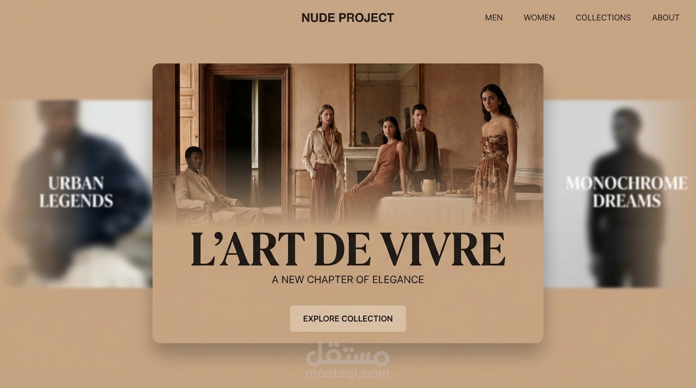 Frontend Website for nudeproject brand