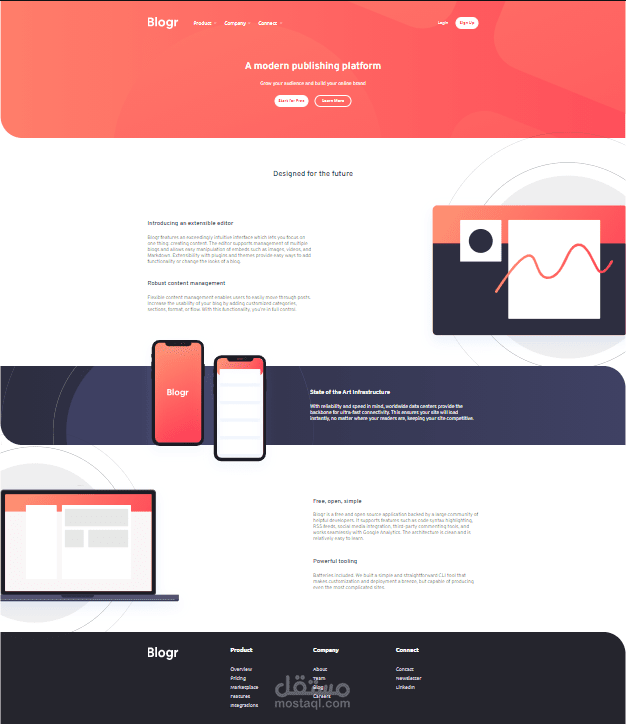 blogr -- frontend mentor challenge