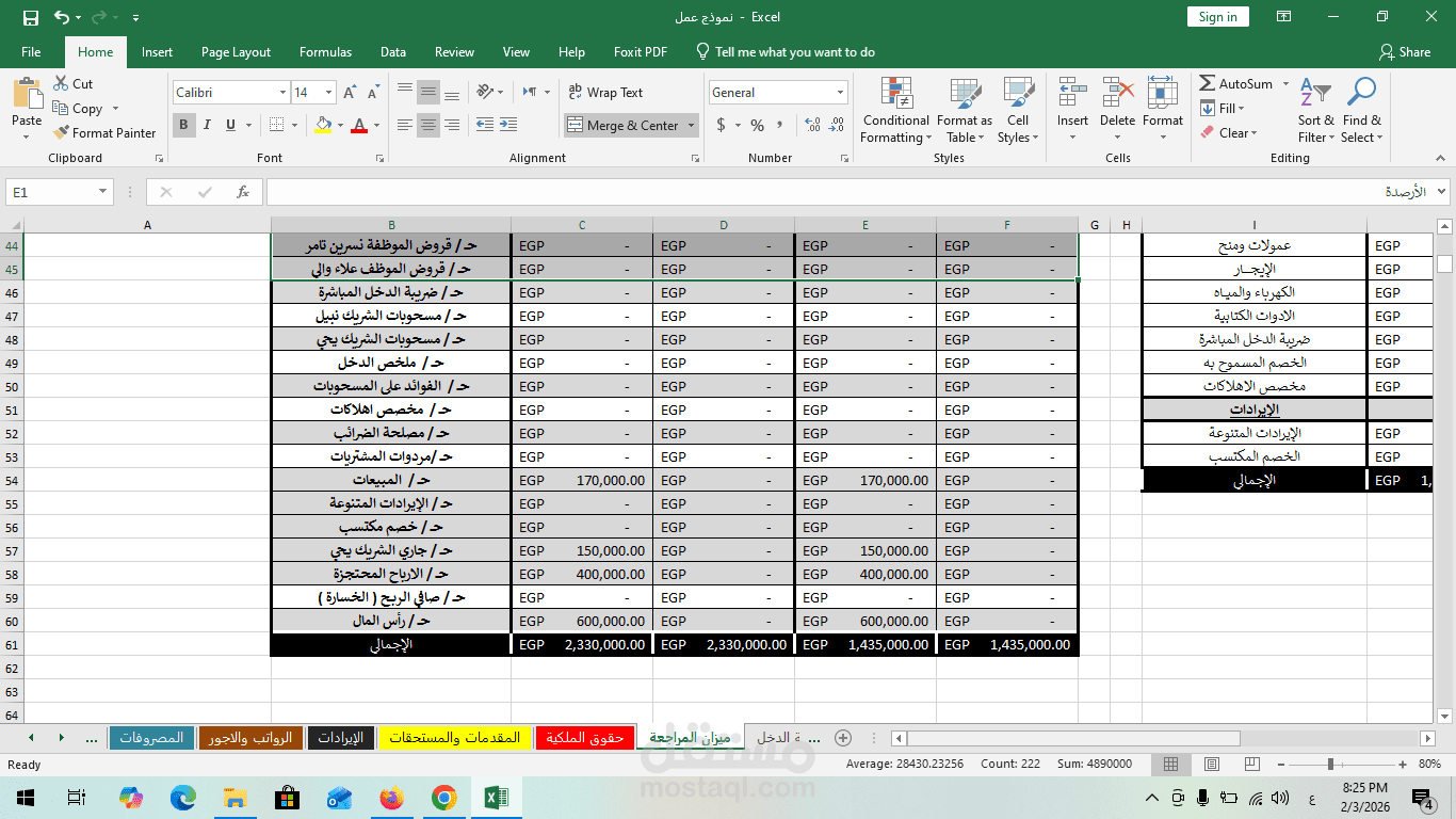 ميزان المراجعة