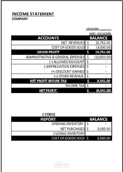 INCOME STATEMENT