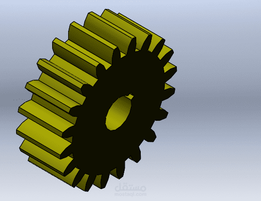 تصميم مجموعة قطع ميكانيكية (مسننات، إطارات، وأجزاء مختلفة) – SolidWorks
