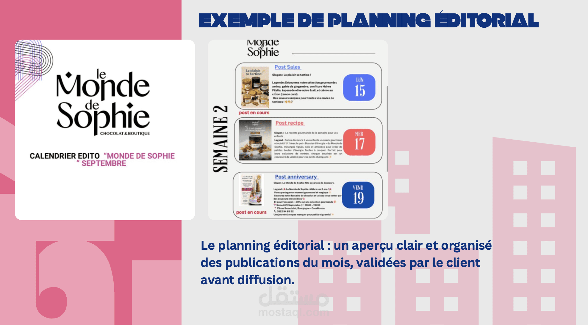 Élaboration d’un planning éditorial mensuel