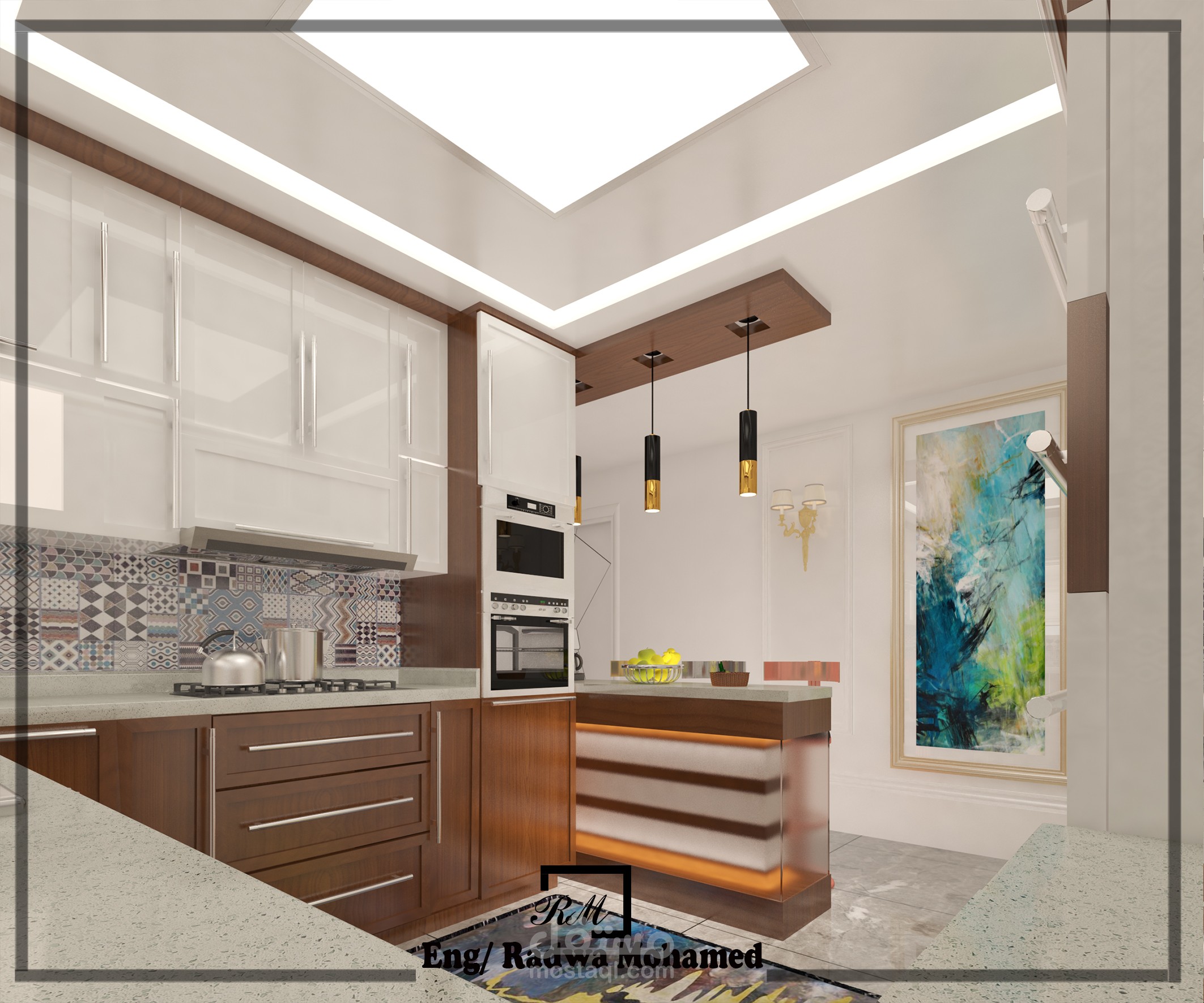 تصميم مطبخ لفيلا باكتوبر