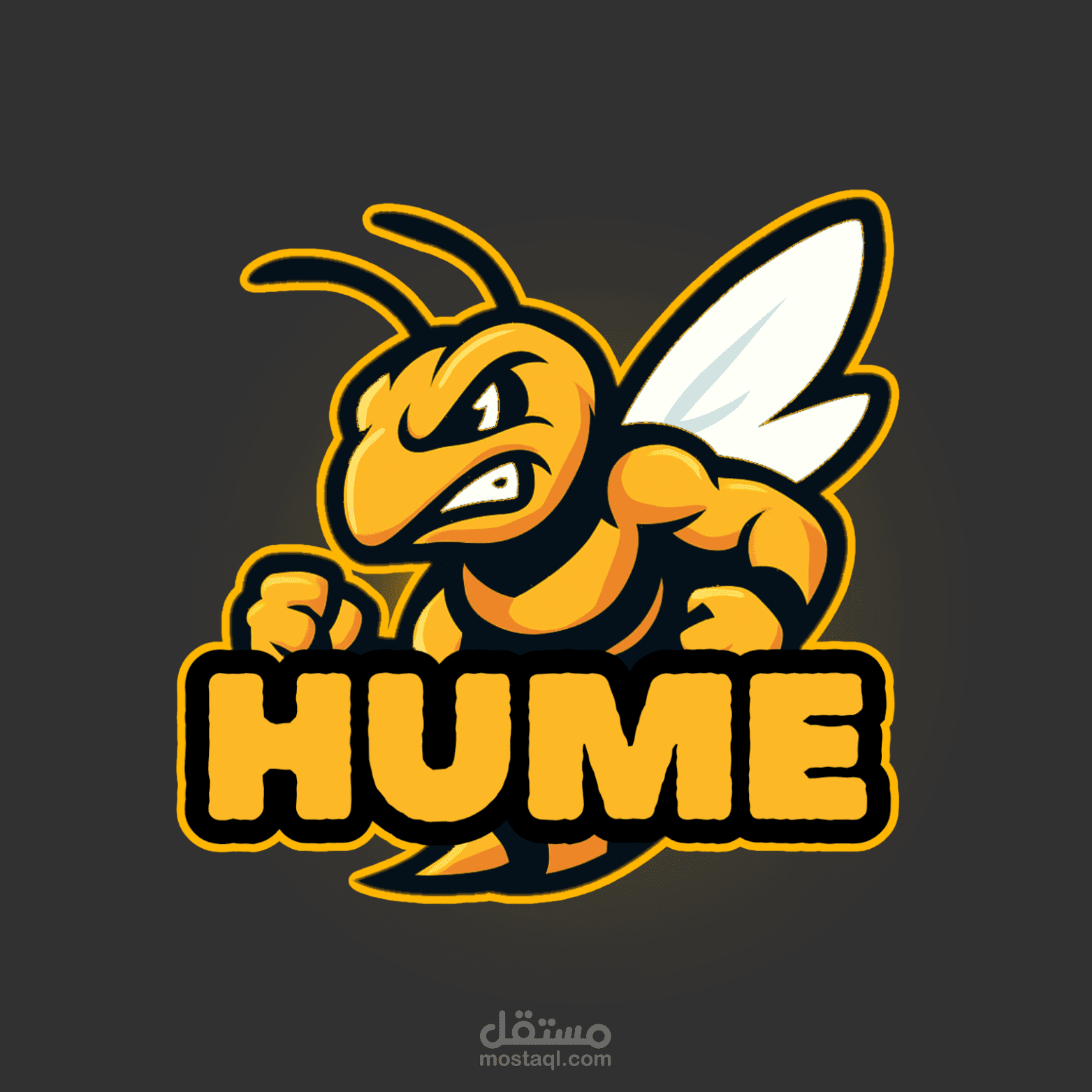 شعار رياضي/ألعاب إلكترونيةHUMEالنحلة المقاتلة بتصميم ماسكوت احترافي